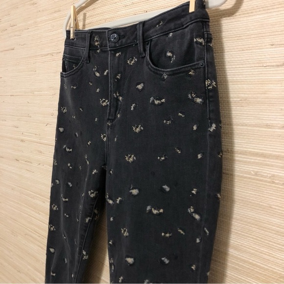 Black Driftwood All-Over Embroidered Cheetah Jackie High Waist Jeans Size 29 - Picture 2 of 7
